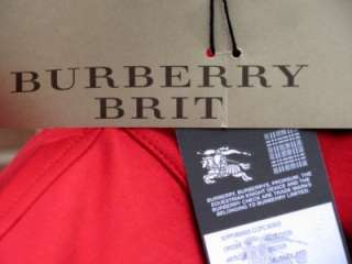 Burberry Brit Mens Military Red 1/2 Zip Sweat Shirt, Size M  