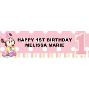 Disney Minnies 1st Birthday Personalized Banner Large 100 x 30