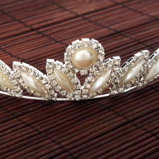 New Wedding Bridal Tiara Sunflower Shaped Rhinestones Crown Hair Comb 