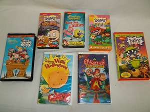 Lot of 7 Children VHS Tapes(Spongebob, Rugrats,Alvin)  
