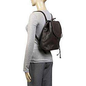 LEATHERBAY SMALL PREMIUM LEATHER BACKPACK   CHOCOLATE   80103 