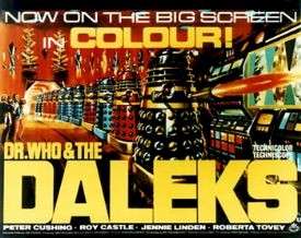 MOVIE POSTER ~ DOCTOR WHO & THE DALEKS Peter Cushing DR  
