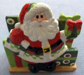 Fitz & Floyd Holiday Cheer Napkin Holder Santa Gift NIB  