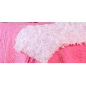  The Chiffon Ruffle Throw in White