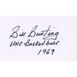  Bill Bunting Former UNC Basketball Star Autographed 3x5 