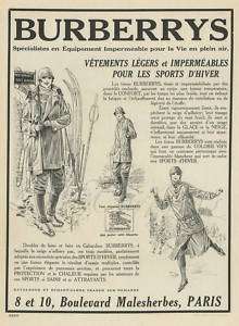   1924 Authentic BURBERRY trench Coats ad, Linen backed, READY TO FRAME