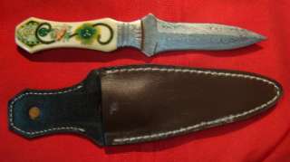 CUSTOM MADE 500 LAYER DAMASCUS BLADE KNIFE W/ CUSTOM SHEATH  