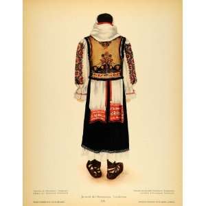 1937 Costume Romanian Peasant Woman Dress Floral Dress Hunedoara 