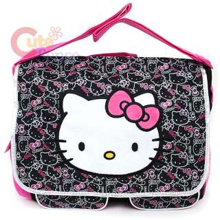   Kitty School Messenger Bag / Diaper Bag Big Face & Outlines  