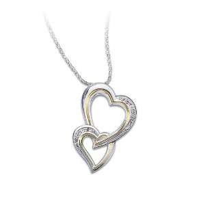   Daughters Heart Sterling Silver Heart Shaped Diamond Pendant Jewelry
