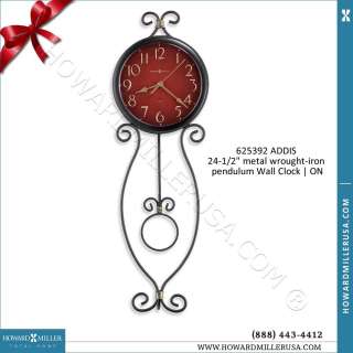   24 Quartz metal wrought iron pendulum Wall Clock  ADDISON  