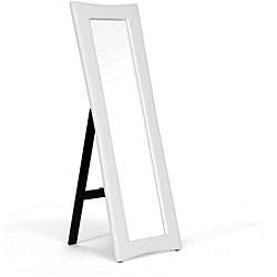 Hurst White Modern Mirror with Built in Stand  