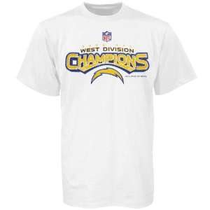 San Diego Chargers White 2008 AFC West Division Champions T shirt 