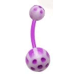  Bioflex Belly Button Navel Ring with Purple and White 