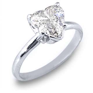   SOLITAIRE HEART SHAPE CUT DIAMOND ENGAGEMENT RING WHITE GOLD  