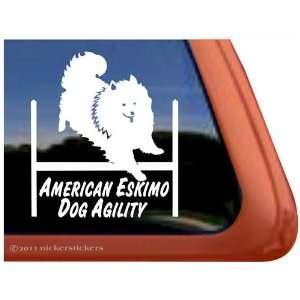  American Eskimo Dog Agility Vinyl Window Decal Sticker 