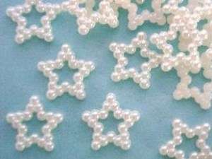 100 White Pearly Star Craft Pearl Embellishment B165  