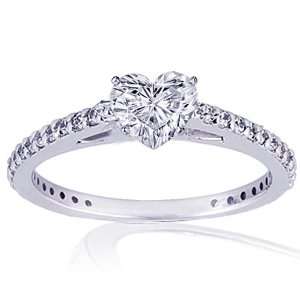  1.45 Ct Heart Shaped Diamond Engagement Ring VS2 E EGL 