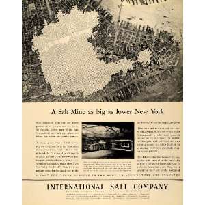   Salt Aerial New York Mine Retsof   Original Print Ad