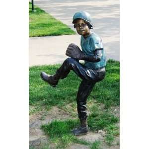  Baseball Pitcher Bronze Garden Statue   Approx. 51 High 
