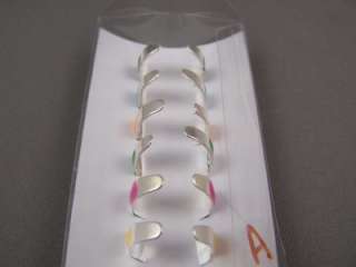 set 6 flower metal toe ring rings open back adjustable  