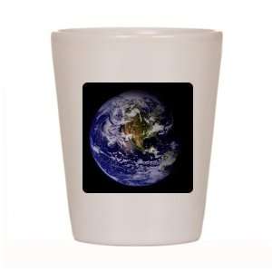  Shot Glass White of Earth   Planet Earth The World 