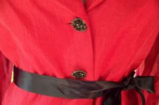   TRUE RED PILLOW COLLAR DRESS JACKET & BLACK VELVET SKIRT NWT  
