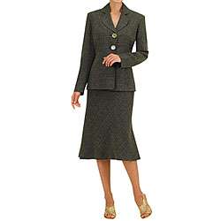 Audrey B Womens Plus Size Green Skirt Suit  