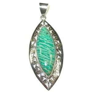  Marquis ite & Sterling Silver Pendant