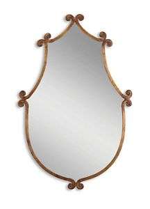 IRON Gold Country CHIC WALL Vanity Mantle SCROLL MIRROR  