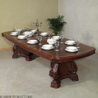   MAHOGANY 10Ft Pedestal TABLE w/ CHAIRS & CHINA Dining Set 840s12
