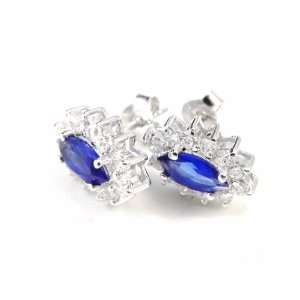  Silver loops Victorina sapphire. Jewelry