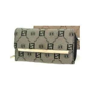  Grey Jacquard with Leather Like Trim Wallet Everything 