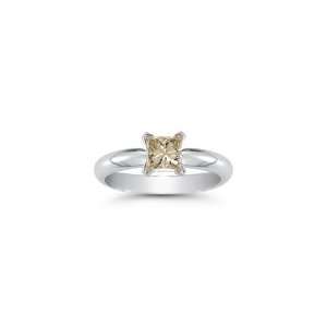  0.60 Cts Brown Diamond Solitaire Ring in 14K White Gold 7 