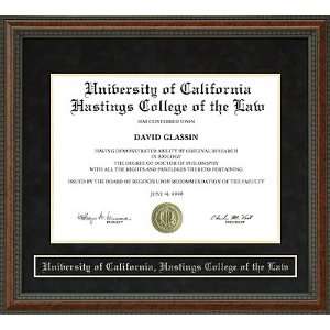 University of California, Hastings College of the Law Diploma Frame 