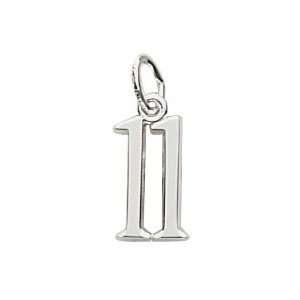  Rembrandt Charms Number 11 Charm, Sterling Silver Jewelry