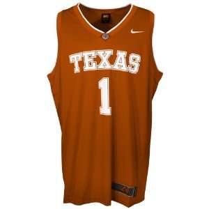  Nike Elite Texas Longhorns #1 Burnt Orange Replica Basketball 