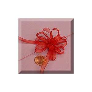  50ea   1 3/4 Red Organza Pull String Bow Health 