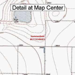   Topographic Quadrangle Map   Summerfield, Texas (Folded/Waterproof