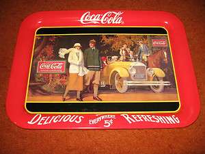 Coca Cola TRAY  TOURING CAR 1920s  1987  Large  13x17  Coke 