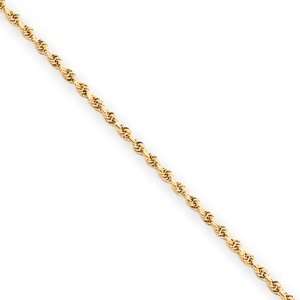   75mm, 10 Karat Yellow Gold, Diamond Cut Rope Chain   22 inch Jewelry