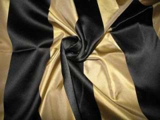 Striped Satin Silk Fabric ~ Dylan ~ Gold & Black  