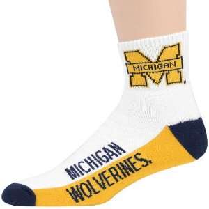  Michigan Wolverines Tri Color Team Logo Quarter Length 
