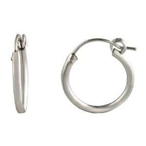  Sterling Silver Tarnish Free Polished Hoop Earrings 2mm x 