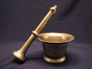 ANTIQUE BRASS MORTAR & PESTLE APOTHECARY TOOL EARLY DRUG STORE  
