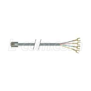  Flat Modular Cable, RJ11 (6x4) / Spade Lug, 25.0 ft Electronics