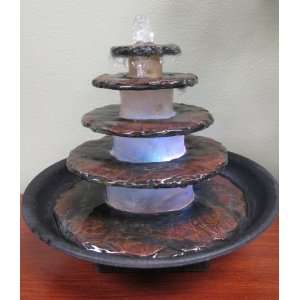   Stone Design Tabletop Fountain with Color Changing Light Patio, Lawn