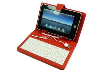 Case + USB Keyboard for 7 Android Tablet MID C03 Red  
