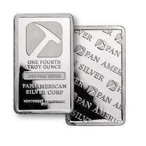    1/4 Ounce Pan American .999 Fine Silver Bar 