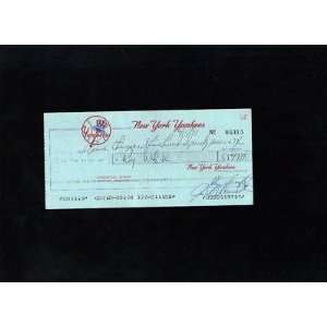 Roy White 1978 Yankees signed Payroll Check   MLB Cut Signatures 